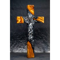 Kereszt olíva fával 30 cm fekete