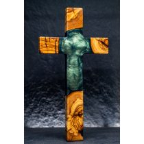 Kereszt olíva fával 30 cm zöld