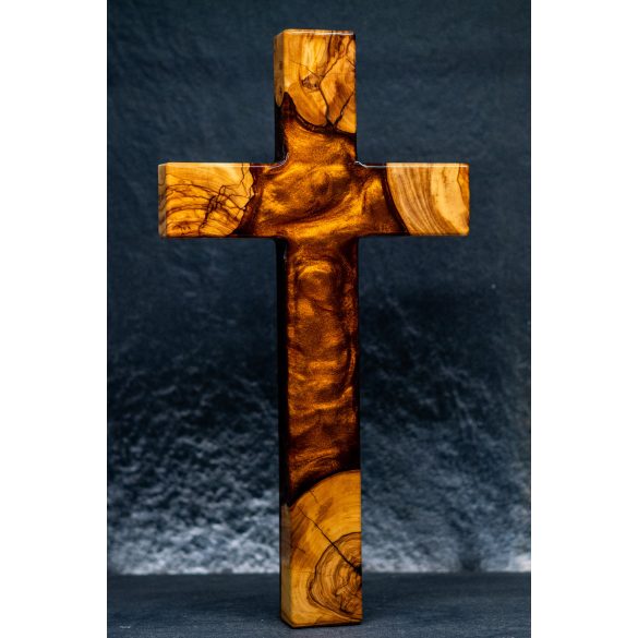 Kereszt olíva fával 30 cm orange